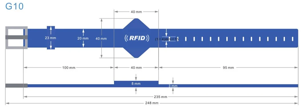 Customized Waterproof G Series G10 Silicone RFID Wristband Eco-Friendly NFC Bracelet 13.56MHz Hf & 125kHz Lf