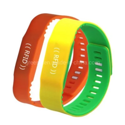 Bracciale RFID personalizzato in silicone impermeabile serie G15 G, braccialetto NFC ecologico, 13,56 MHz Hf e 125 KHz Lf